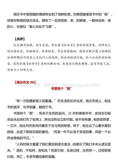 書中有個我 中考優秀作文解析與素材指南
